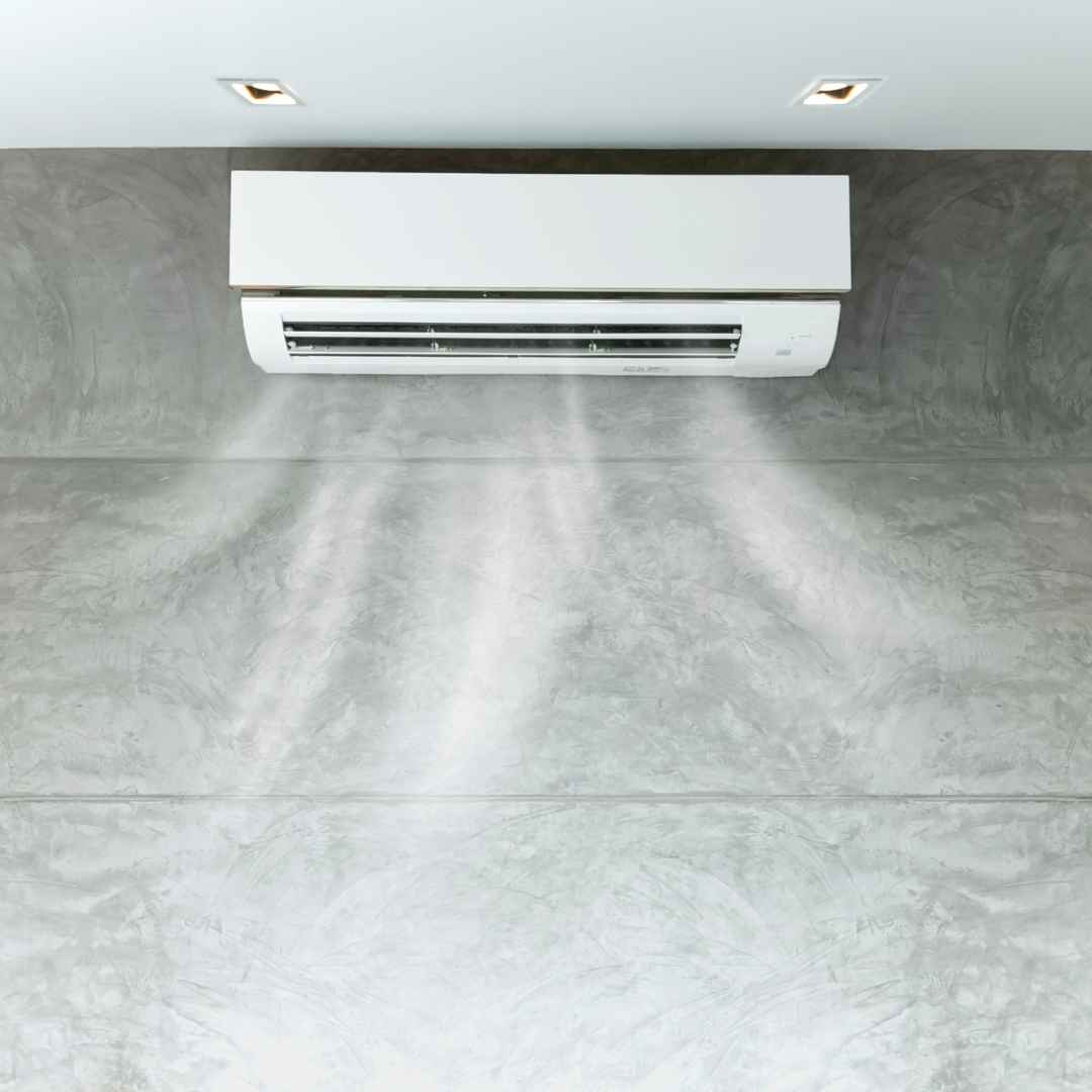 An air conditioner blowing