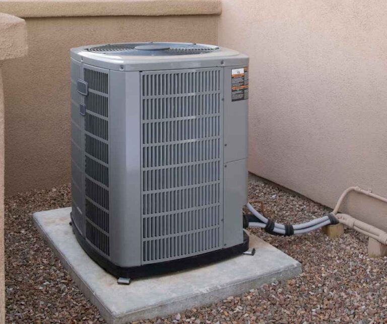 An air conditioner outside of a home