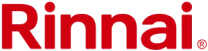 Red "Rinnai" logo with a sans-serif typeface on a transparent background.